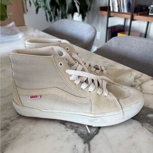 Vans Cream High-Top Sneakers with White Accents